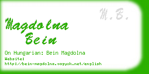 magdolna bein business card